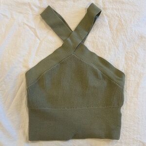 Abercrombie & Fitch Olive Green Crop Top